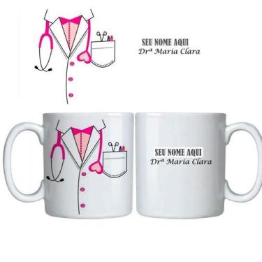 Imagem de Caneca Branca 325ml arte profissão - Medicina - Dra -seu nome- persona