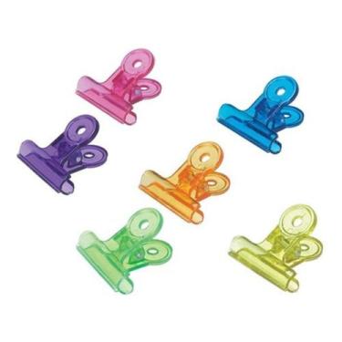 Imagem de Jogo c/ 6 Pacotes Prendedor Acrílico Colorido Fecha Embalagem  - Art H