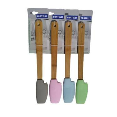 Imagem de Espátula em Silicone 2 em 1 pão duro com Cabo de Bambu - FRATELLI