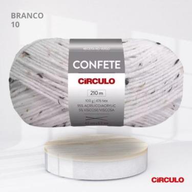 Imagem de Novelo de Lã Confete cor 10 - Branco  - Circulo