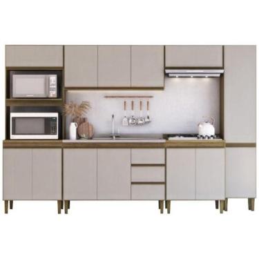 Imagem de Cozinha Modulada Mademóvel Margarida MDP 200,5x300x51cm Sem Pia - MADE