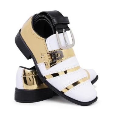 Imagem de Sapato Social Infantil Masculino Kit C Cinto Casamento Festa-Masculino