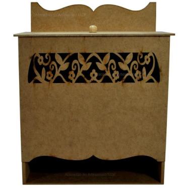 Imagem de Porta Fraldas Bebê Arabesco Laser Mdf Madeira - Atacadão do Artesanato