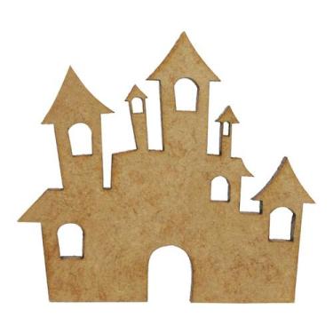 Imagem de Pacote com 10 Aplique Decorativo Castelo 5x5,5 Mdf Madeira - ATACADÃO 