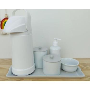 Imagem de Kit Higiene Porcelanas Cuidados Bebê Banho Quarto Moderno - Ciranda - 