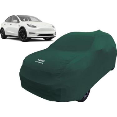 Imagem de Capa Carro Elétrico Tesla Model Y Tecido Helanca Macio - Mz, Verde