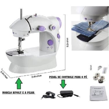 Imagem de Mini Máquina De Costura Roupa Portátil Bivolt Fácil Portatil - EMB COM