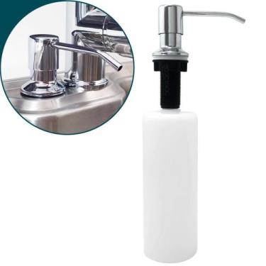 Imagem de Dispenser de Detergente Cromado Inox 304 Porta Detergente de Embutir E