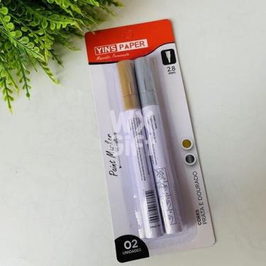 Imagem de Revenda Marcador Permanente Branco, Prata ou Dourada - Yins / WX Gift 