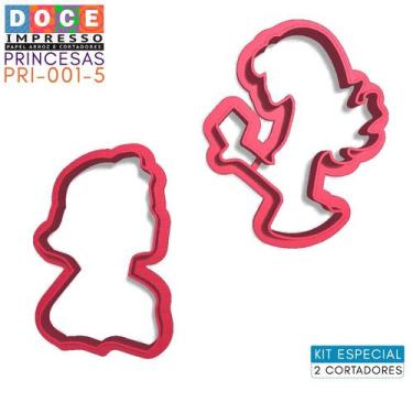Imagem de Kit Cortadores Silhueta Princesas Branca de Neve e Alice 2pc DOCE IMPR