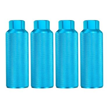 Imagem de HARFINGTON 2 pares de pinos de bicicleta de liga de alumínio para acrobacias traseiras antiderrapantes suportes de assento traseiro para eixos de 0,9 cm para mountain bike BMX, azul celeste