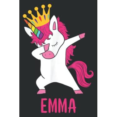 Imagem de Dabbing Personalised Emma: Journal Ruled Notebook with Premium Paper, 6" x 9", Inner Pocket, 100 Pages
