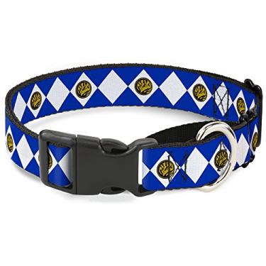 Imagem de Buckle-Down Coleira para cachorro Diamond Ranger Martingale, azul, 2,5 cm de largura, serve para pescoços de 28 a 43 cm