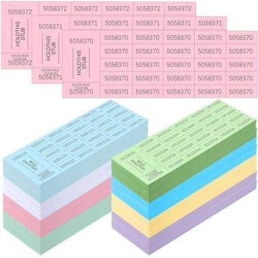 Imagem de Kosiz 2000 folhas de bilhete de sorteio com 25 números de licitação por folha bilhetes de leilão para leilão chinês Leilão silencioso sala de aula eventos de igreja escolar (cores quentes)