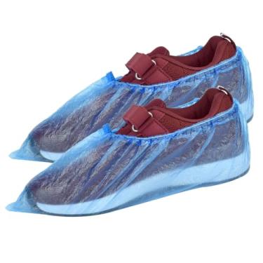 Imagem de Capas de sapato descartáveis antiderrapantes, pacote com 40 (20 pares), galochas impermeáveis, protetores de sapatos antiderrapantes para ambientes internos, tamanho único para a maioria dos sapatos