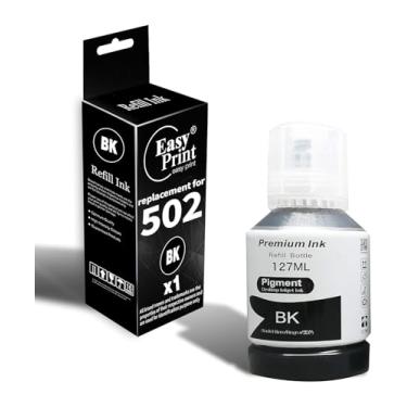Imagem de Garrafa de tinta de refil EASYPRINT compatível (1 preto) para T502 502 Ink Ecotank ET2700 ET2750 ET3700 ET3750 ET4750 ET4760 ET3760 ET3710 ST2000 ST3000 ST4000, 1 Pacote Pacote