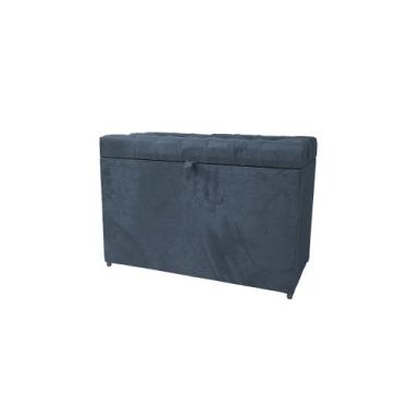 Imagem de Puff baú em suede amassado 68 cm - cinza escuro - 100% mdf - NS