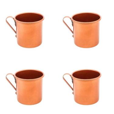 Imagem de 4 Canecas Moscou Mule 350ml Aluminio Pintada Cobre Drink Festa Pub - T