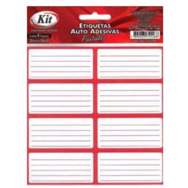 Imagem de Kit 8 cartelas adesivos escolares de identificação, Pautado