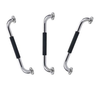 Imagem de Barra de Apoio Inox 60cm Suporte Antiderrapante Kit 3 unidades Banheiro Box Idoso Criança Gestante Cadeirante Acessibilidade