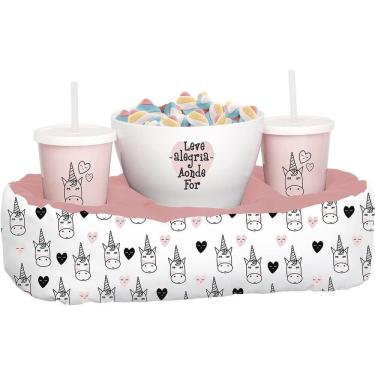 Imagem de Almofada Boccati Com Pipoqueira E Dois Copos Unicórnio