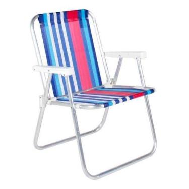 Imagem de Cadeira De Praia Alumínio Alta Polietileno Dobrável Bel Fix - Belfix
