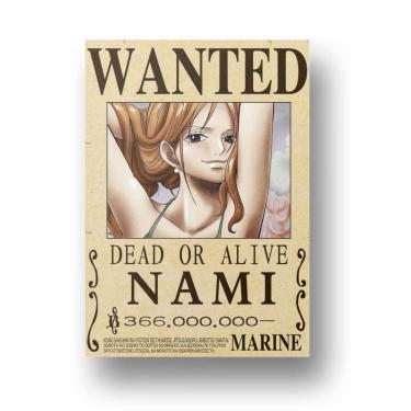 Imagem de Placa Metal decoração 20x28 cartaz procurado Nami One Piece