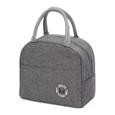 Imagem de Bolsa Térmica Porta Marmita Lancheira Marmiteira Trabalho Academia Passeio Praia Camping Bebida Prova de Vazamentos Masculina Feminina Compacta Impermeável Reutilizável - NR SHOP (Cinza)