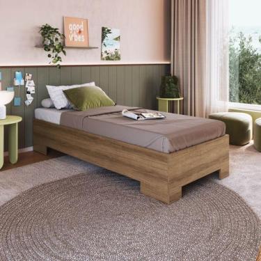 Imagem de Cama Solteiro Xangai para colchões 78x188 cm CX1080 Art in Móveis, Mel