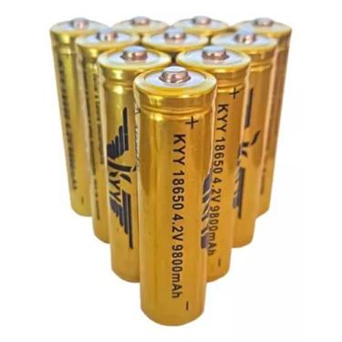 Imagem de kit 6 Bateria Recarregável 18650 4,2v 9800mAh - Tática militar - Bing