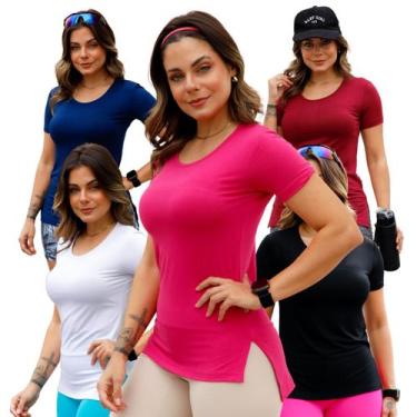 Imagem de Kit 5 blusa tapa bumbum viscose fitness academia esportes - LUFRAN, M,