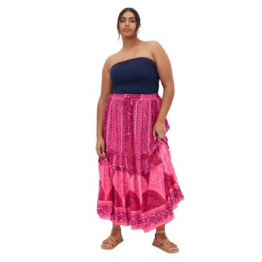 Imagem de City Chic Saia feminina plus size - estampa Samara, Campo dos sonhos, 58