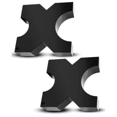 Imagem de AUGREX 1 par de placa de prensa de mandril, placas de prensa de loja de 20 toneladas AR400F, placa de prensa hidráulica engrossada com moldura H, 4 entalhes (1 x 12,7 cm x 12,7 cm)