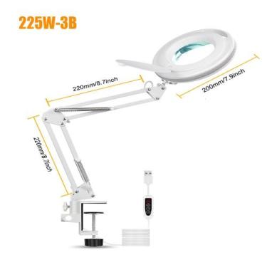 Imagem de Lâmpada de Mesa com Lupa LED 5X - Iluminação USB