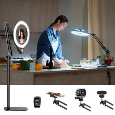 Imagem de Ring Light Evershop 10" com Tripé - Suporte para iPhone (Preto)
