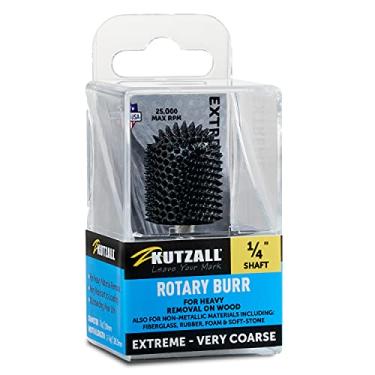 Imagem de Kutzall Broca rotativa Extreme Ball Nose 1⁄4 pol, muito grossa - broca de entalhe em madeira para Bosch, DeWalt, Milwaukee. Carboneto de tungstênio abrasivo 3⁄4" (19 mm) de diâmetro X 1-1⁄8" (28,5 mm