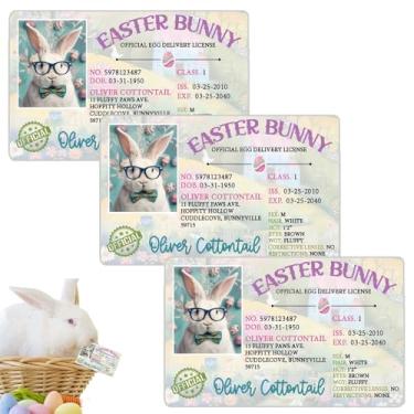 Imagem de Carteira de motorista perdida do coelhinho da Páscoa, decoração de Páscoa, cartão de coelho da Páscoa, cartão de licença para crianças, identificação de motorista de coelho, presente de Páscoa para
