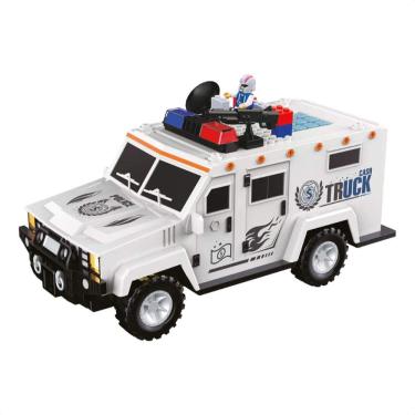 Imagem de Cofre Eletrônico Digital Infantil Luminoso Carro Forte Branco TRK-001