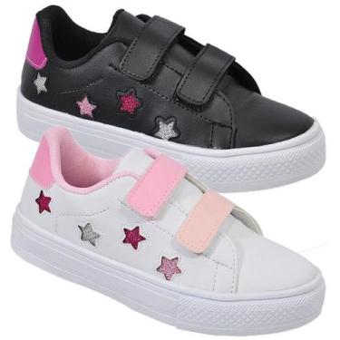 Imagem de Kit 2 Tênis Feminino Infantil Estrela Glitter Menina Escolar - ARS, Es