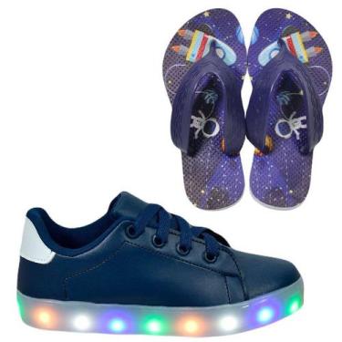 Imagem de Tênis Infantil Masculino De Led Casual Confortável Estiloso Básico Cad