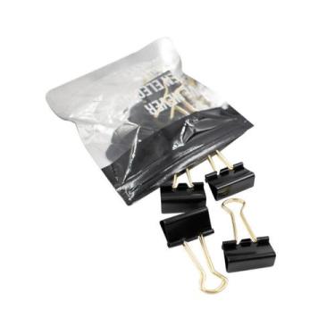Imagem de Binder Clip Bee Unique 25mm 08 un, Preto, Dourado