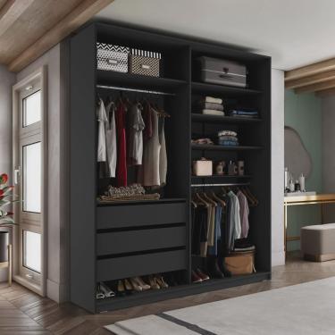 Imagem de Closet Solteiro 100% Mdf Bp 159,5cm 3 Gavetas Monreale