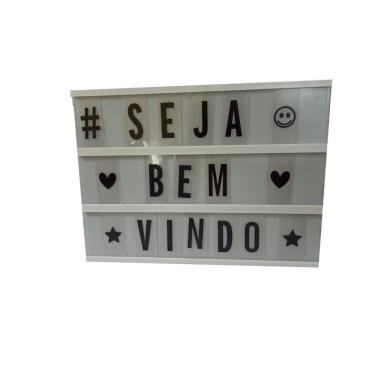Imagem de Luminária Letreiro Led Light Box Letras Avisos Decoração Br