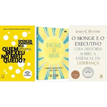 Imagem de Kit 3 livros Quem mexeu no meu queijo + O milagre da manhã + O monge e o executivo