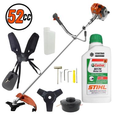 Imagem de Roçadeira 52cc Com óleo stihl Profissional Tekna RL520ACN-TK 2HP 9000rpm Alta Rotação e Potência Com Faca 3 Pontas e Carretel Fio Nylon