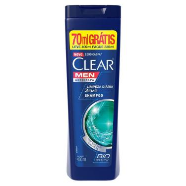 Imagem de Shampoo Anticaspa Clear Men Limpeza Diária 2 em 1 400ml