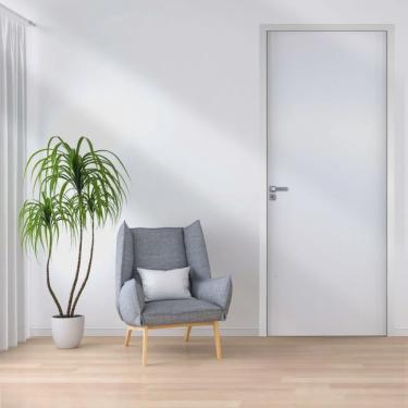 Imagem de Kit Porta de Madeira 210x92cm Batente 15cm Lisa Primer Uniportas