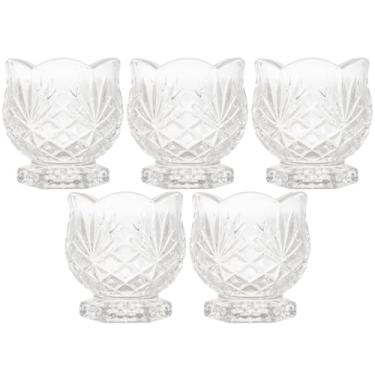 Imagem de Kit 5 Mini Vasos Decorativos 8x8cm Dublin Porta Colher Cristal Mesa Posta Lyor