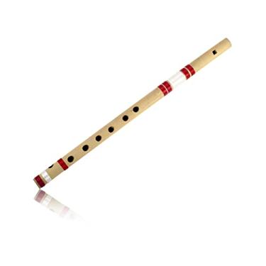 Imagem de Flauta de bambu indiana autêntica de 38 cm em chave "A" Fipple Woodwind Instrumento Musical Gravador Bansuri Tradicional Artesanal Novidade Decorativos e Colecionáveis