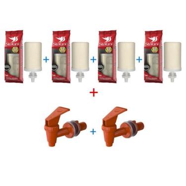 Imagem de KIT 4 Refil Vela Para Filtro Barro São João + 2 Torneiras - CERAMICA S